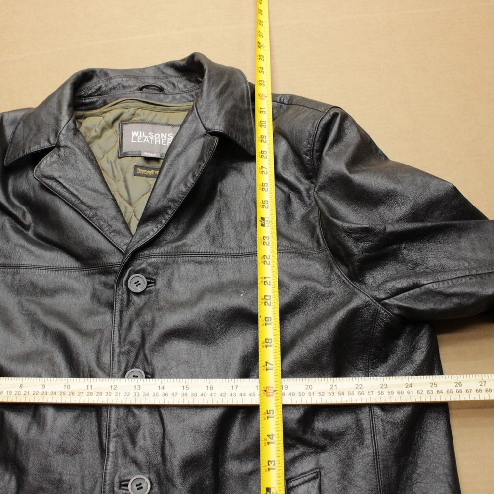 Vintage Wilsons Leather Car Coat Mens 2XLT Black 3M Thinsulated Removable Liner - Picture 4 of 8
